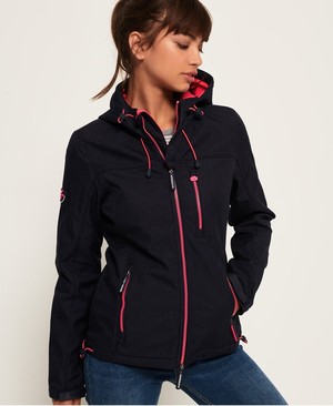 Superdry Hooded SD-Windtrekker Női Kabát Sötétkék/Rózsaszín | UVLSE8946